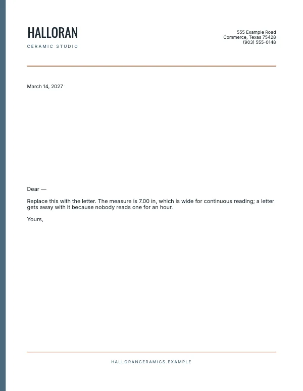 Slate and Cream Professional 8.5×11 Letterhead
