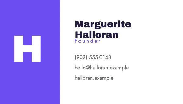 Violet and Mint 3.5 × 2 in Business Card