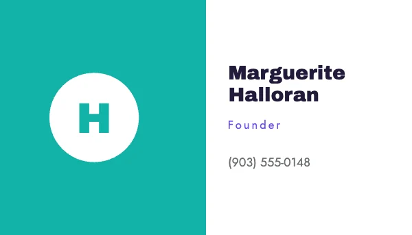 Violet and Mint 3.5 × 2 in Business Card