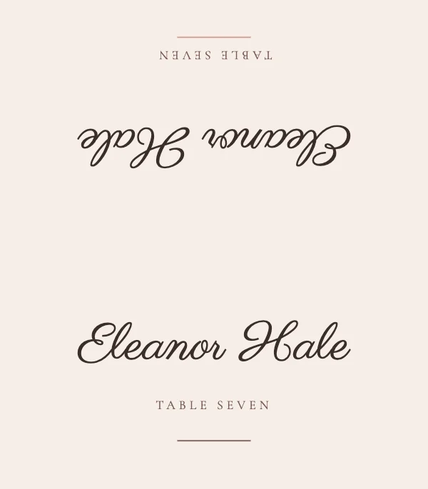 Blush and Oat Elegant 3.5×4 Folded Tent Place Card