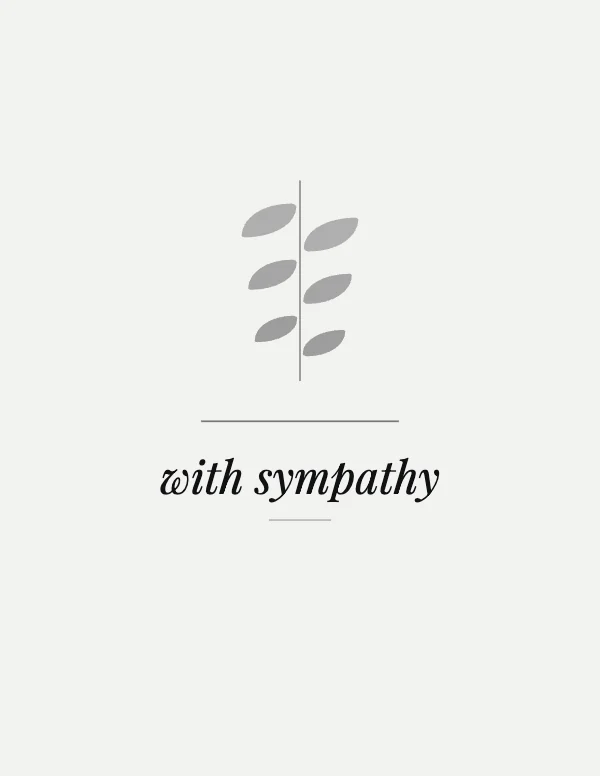 Black and White Minimalist 4.25×5.5 A2 Folded Sympathy Note Card