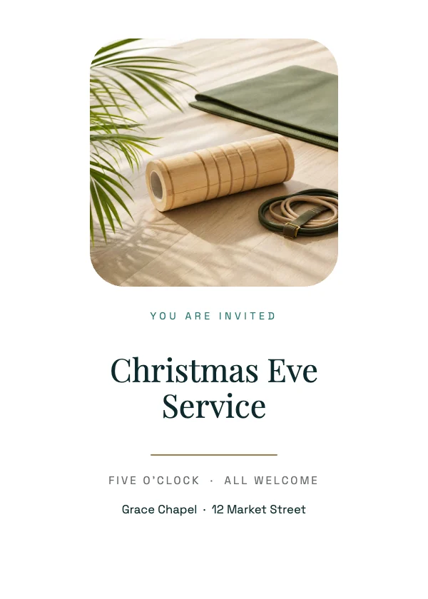 Teal and Gold 5 × 7 Seasonal Service Card