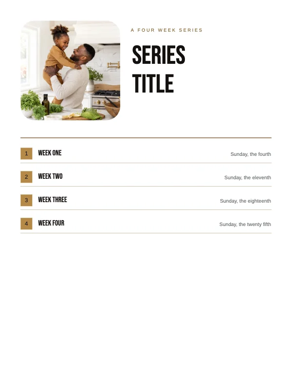 Black and Brass 8.5 × 11 Sermon Series Poster