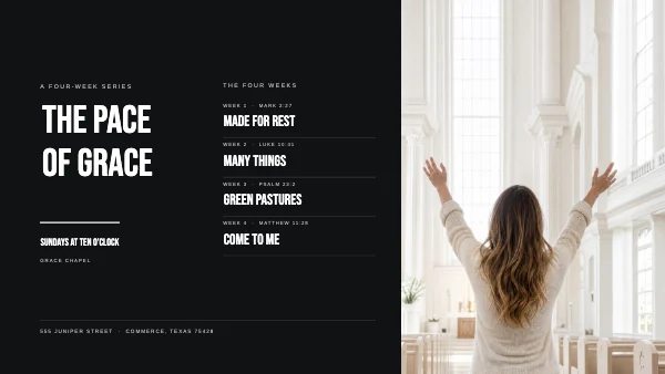 Black and White 1920 × 1080 Church Sermon Series Slide