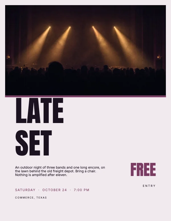 Plum and Amber Bold 8.5 × 11 Event Flyer