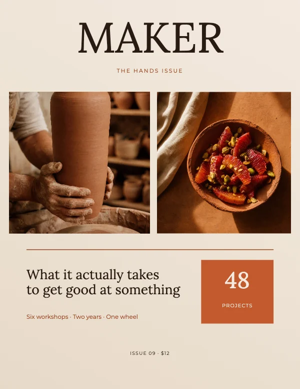 Clay and Bone Warm 8.5×11 Craft Magazine Cover