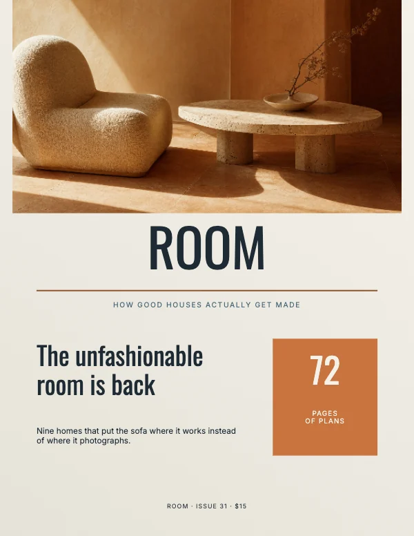 Slate and Cream Modern 8.5×11 Interiors Magazine Cover