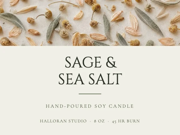 Sage and Bone Botanical 4×3 Product Label