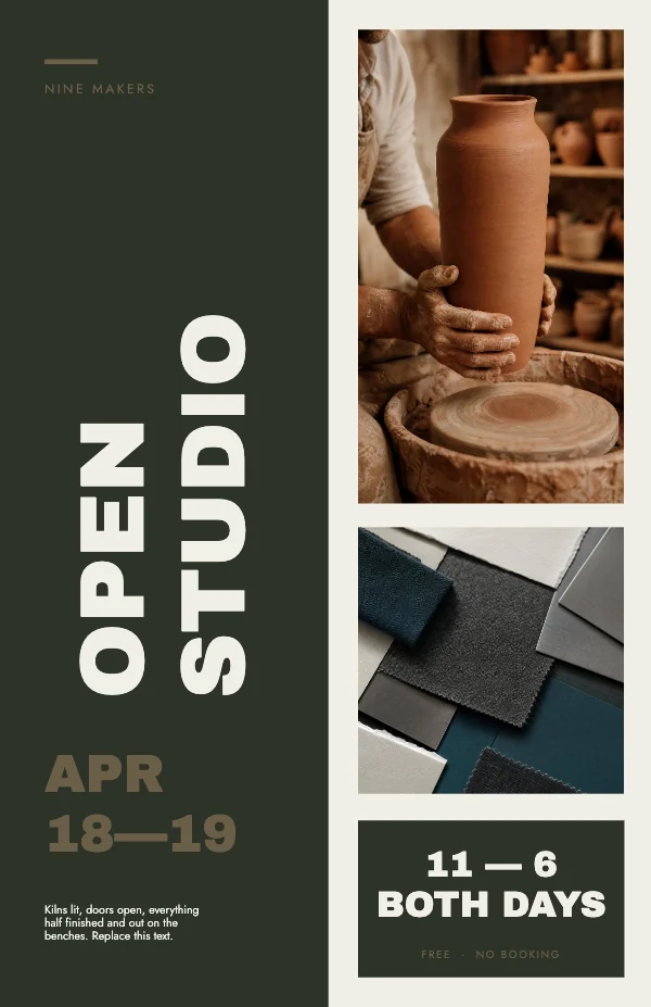 Sage and Bone Modern 11×17 Open Studio Poster