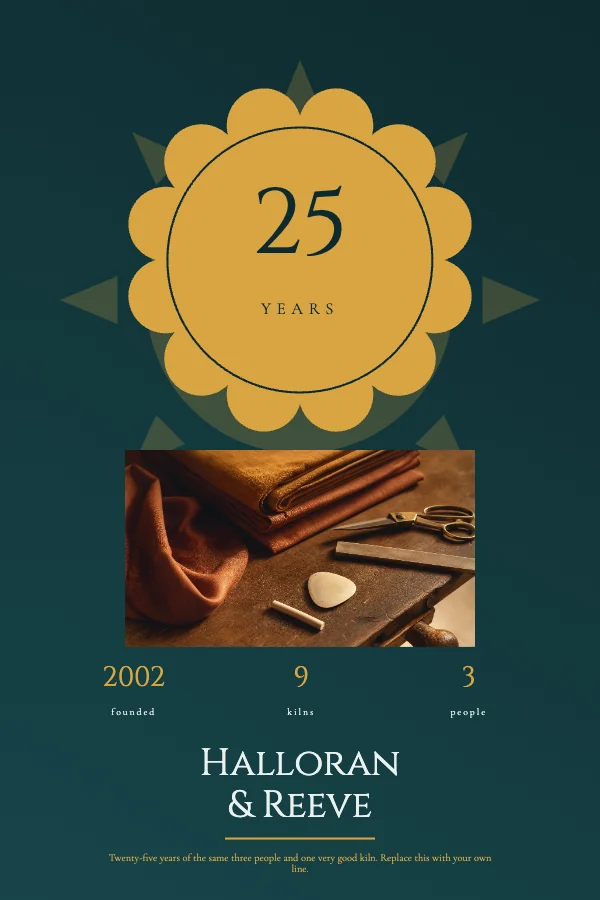 Teal and Gold Classic 12×18 Anniversary Poster