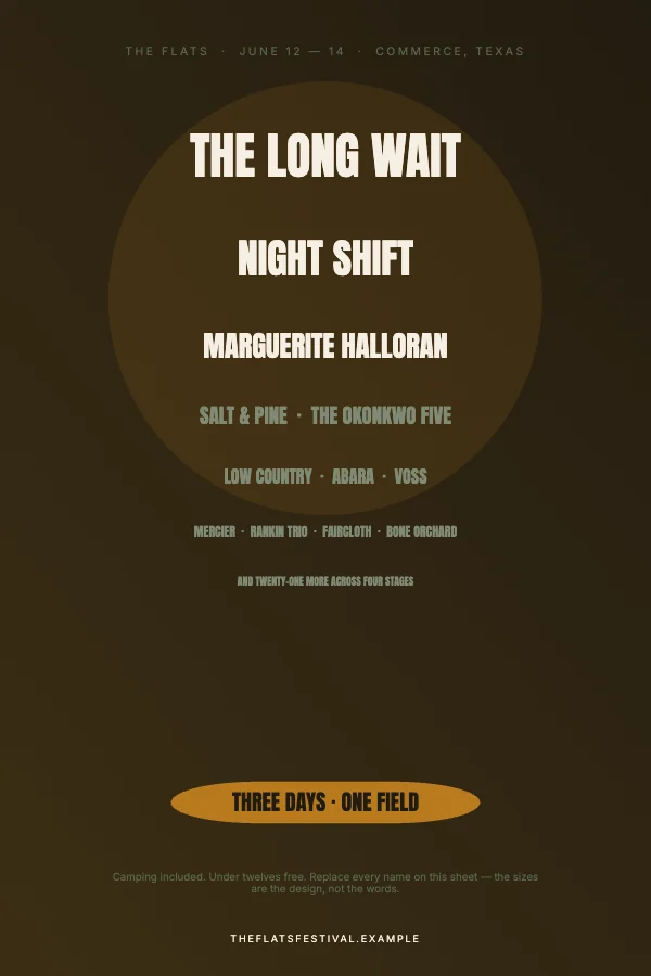 Ochre and Ink Bold 24×36 Music Festival Poster