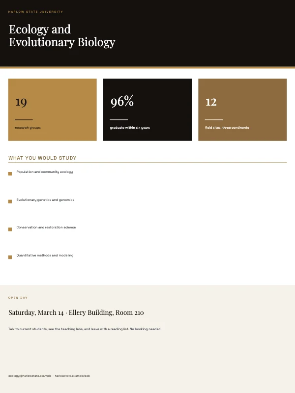 Black and Brass Departmental 36 × 48 Academic Poster