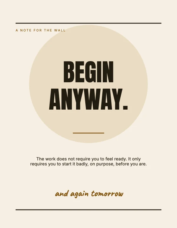 Ochre and Ink Typographic 8.5×11 Quote Poster