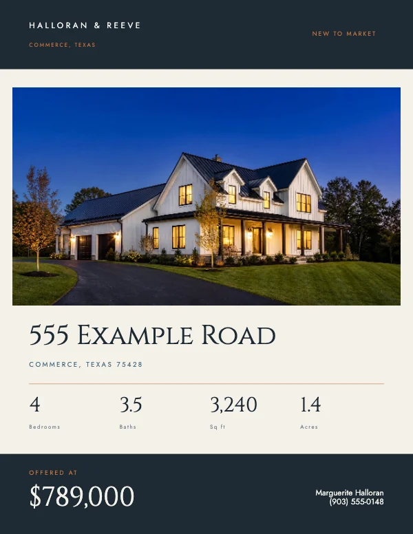 Slate and Cream Modern 8.5 × 11 Real Estate Property Brochure