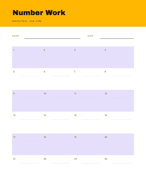Sun and Lilac 8.5 × 11 in Worksheet