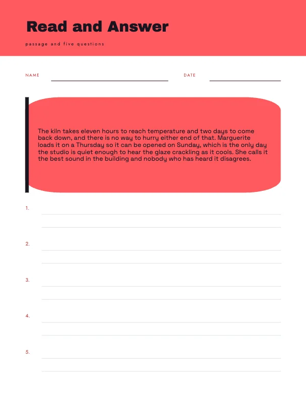 Coral and Butter 8.5 × 11 in Worksheet