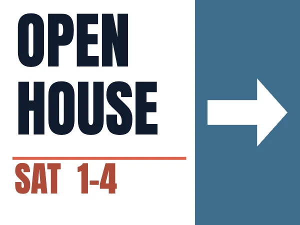 Coral and Navy 24 × 18 in Open House Yard Sign